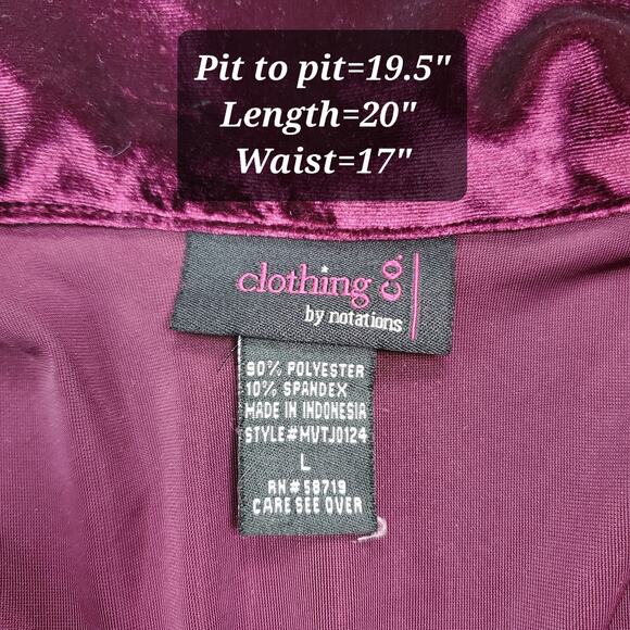 Vintage Notations Purple Velvet Peplum Sweater Sz L Retro Romantic Goth - Picture 5 of 6